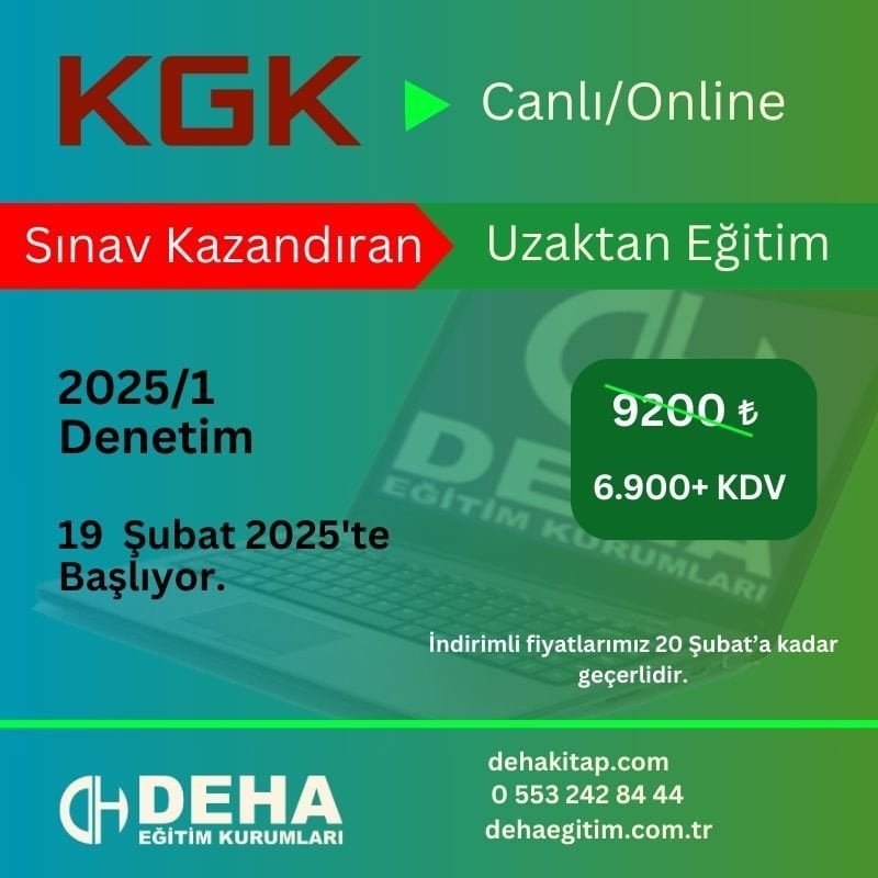 2025/1 KGK Denetim Sınavına Hazırlık Canlı Ders & Online Uzaktan Eğitim