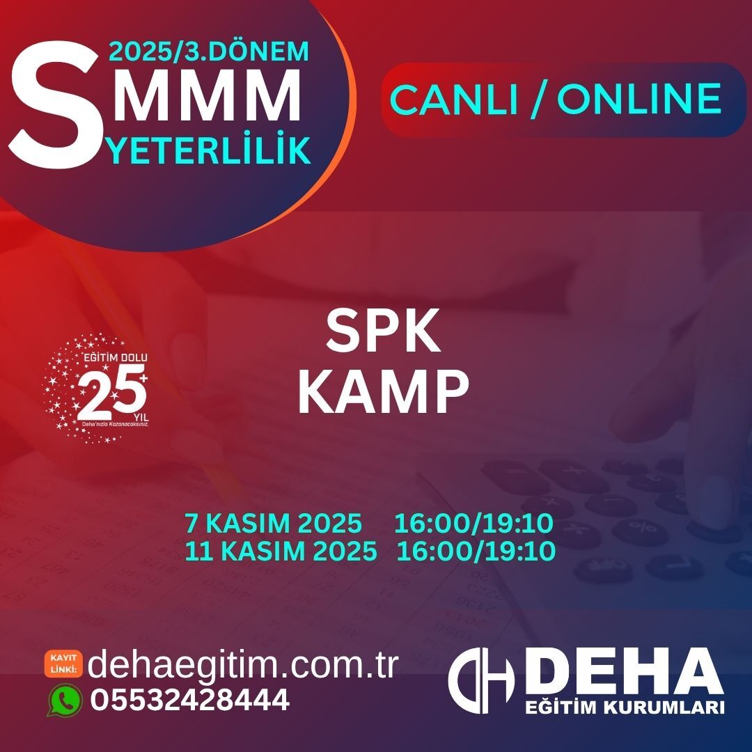 2025 - 3. Dönem SMMM Yeterlilik Sınavına SPK Kamp Programı & Online Uzaktan Eğitimi